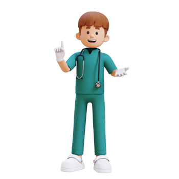 3D Doctor Character Explaining Pose. Suitable for Medical content png