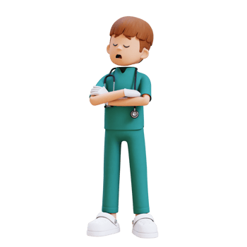 3D Doctor Character in Denial or Dissatisfaction Pose. Suitable for Medical content png