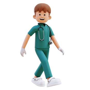 3D Doctor Character Walking with Confident. Suitable for Medical content png