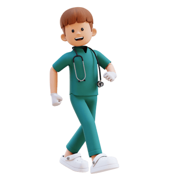 3D Doctor Character Walking with Confident. Suitable for Medical content png