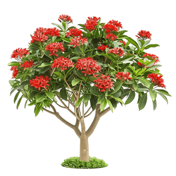 Ixora Taiwanensis Treeline on Clear Background png