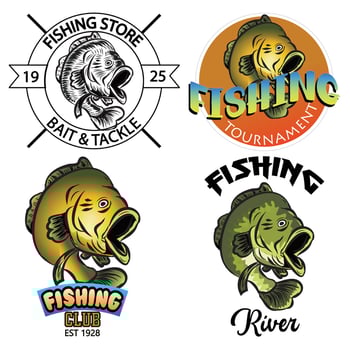 Fishing Club Store Tournament Sign vector