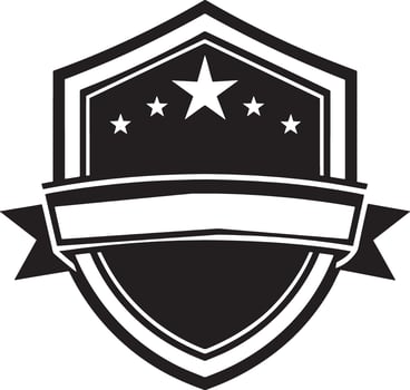 label with ribbon illustration black and white vector