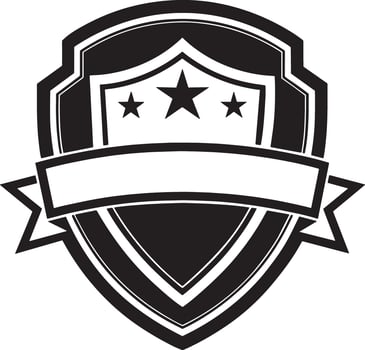 label with ribbon illustration black and white vector