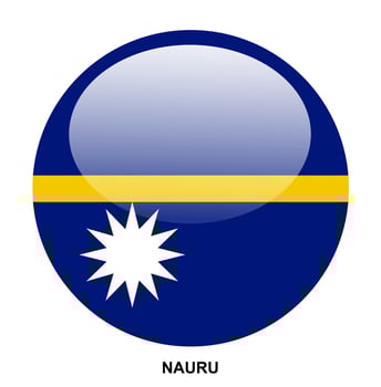 NAURU flag button on white background vector