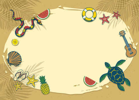 Beach Frame Background Design Concept with Blank Space for Text vector