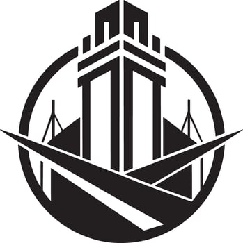 building and architecture logo illustration black and white vector