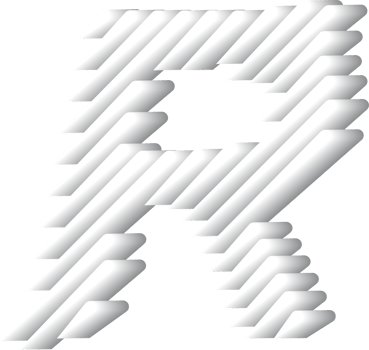 3D White Alphabet Letter R png