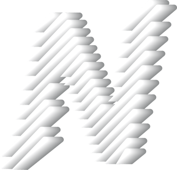 3D White Alphabet Letter N png