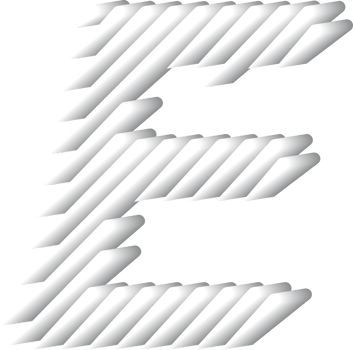 3D White Alphabet Letter E png