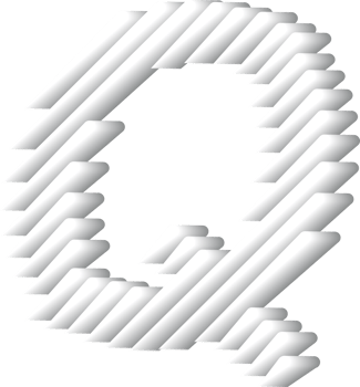 3D White Alphabet Letter Q png