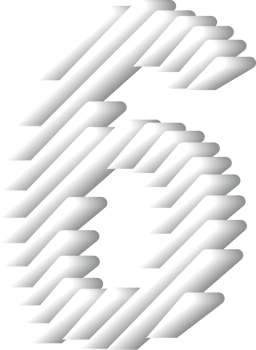3D White Alphabet Number 6 png