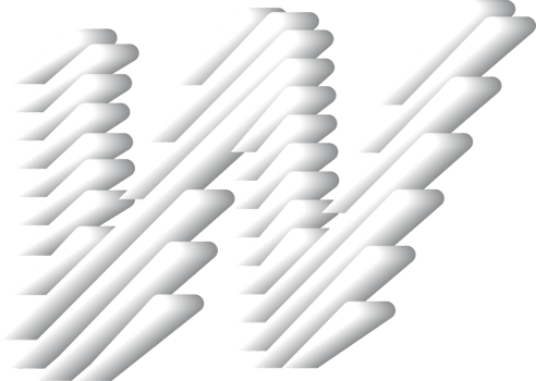 3D White Alphabet Letter W png