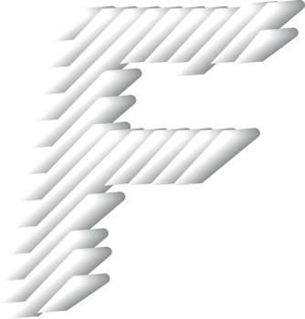 3D White Alphabet Letter F png