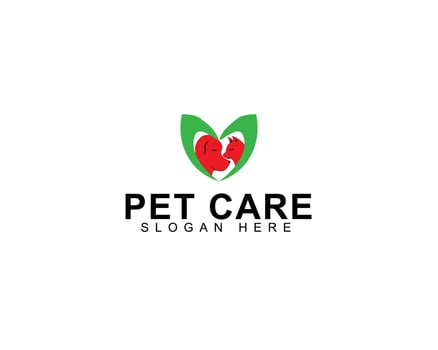 Pet care logo design. Animal care Logo design template vector