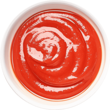 Hot sauce in white bowl png