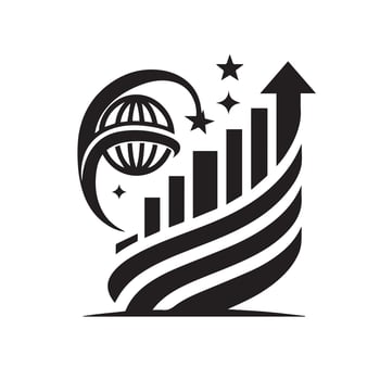 Silhouette of Business Element Logo Icon Isolated in White vector