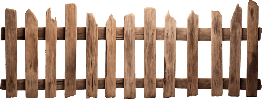 Rustic wooden fence png