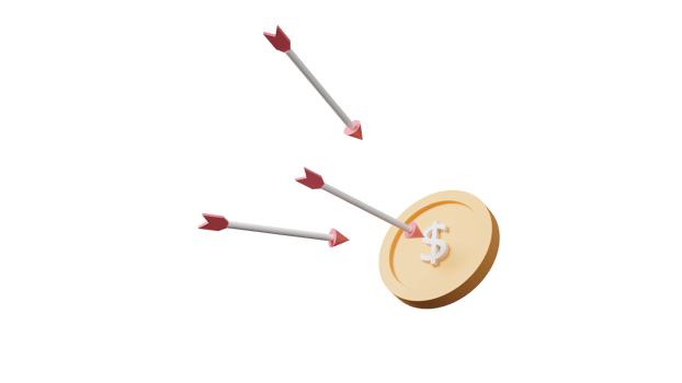 Many Arrow hit the center of target pastel. Business finance target concept.3d render success of the arrow bow to the target. Marketing concept. 3d rendering illustration. Minimal png