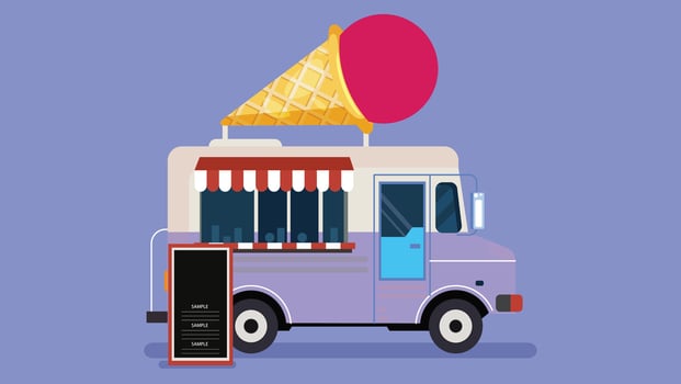 Fast food and street food truck isolated illustration vector