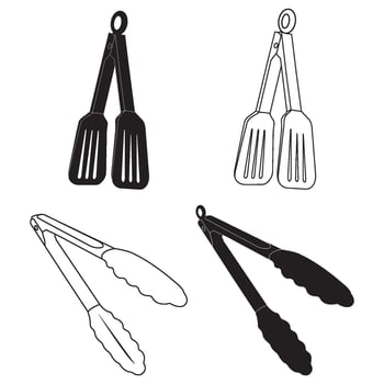 food tongs icon design vector