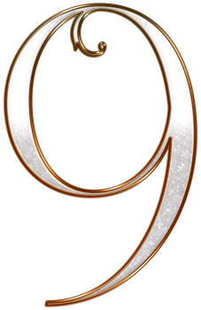 White glitter metallic numbers png