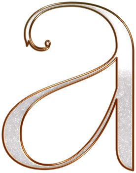 White glitter metallic alphabet png