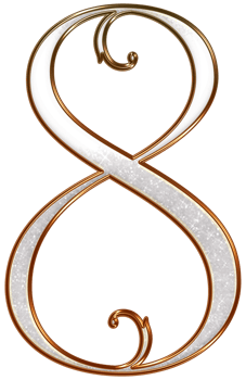 White glitter metallic numbers png