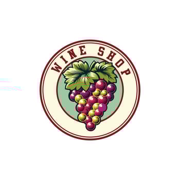 winery logo or icon, emblem. Label for menu design restaurant or cafe. Lettering illustration vector