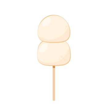 Mochi . Mochi on white background. Mochi stick . White Mochi. vector