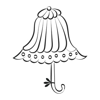 Line art of cute umbrella isolated vector
