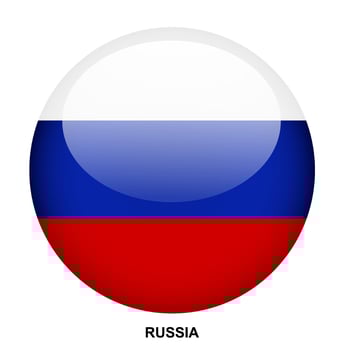 RUSSIA flag button on white background vector
