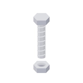 Steel nut . Steel nut on white background. vector