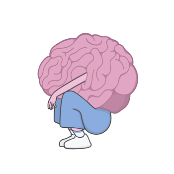 Brain Squatting Illustration Transparent Background png