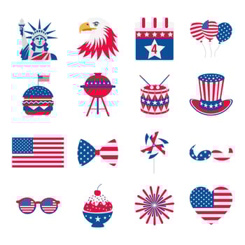 Liberty Icons Celebrating American Independence vector