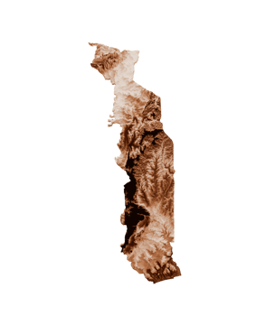 Map of Togo in old style, brown graphics in a retro style Vintage Style. High detailed 3d illustration png