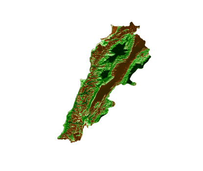 Lebanon Topographic Map 3d realistic map Color 3d illustration png
