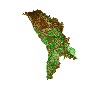 Moldova Topographic Map 3d realistic map Color 3d illustration png