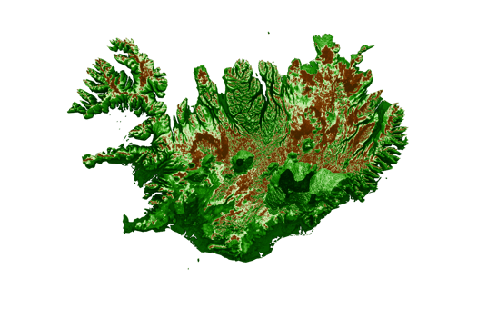 Iceland Topographic Map 3d realistic map Color 3d illustration png