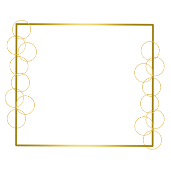 Golden Square Frame with Circles png