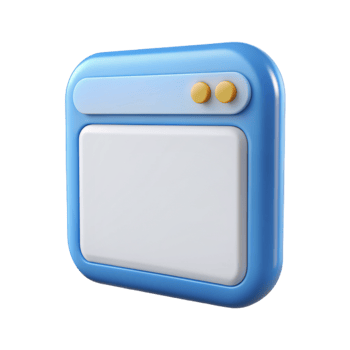 Blank Window Screen UI 3d png