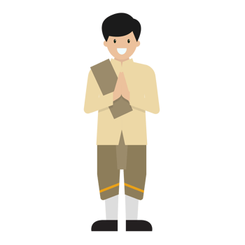 Thai man wearing typical Thai dress. png