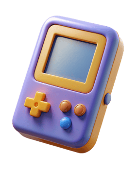 Retro Handheld Game 3d Art png