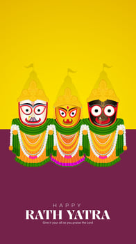 Jagannath Rath Yatra Social Media Poster, Banner, Web Banner , Print Design vector
