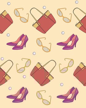 Seamless fashion pattern. Office accessories. vector