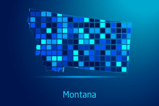 concepts of Montana Network Digital Technology Graphic illustration. Blue Color. Internet Futuristic Concept Map. vector