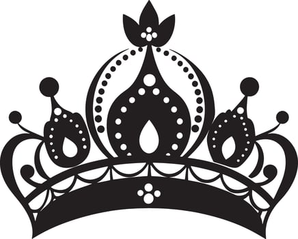 royal crown illustraion black and white vector