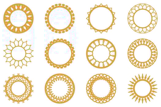 Decorative ornament frame set design vector