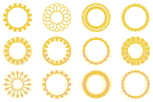 Decorative ornament frame set design vector
