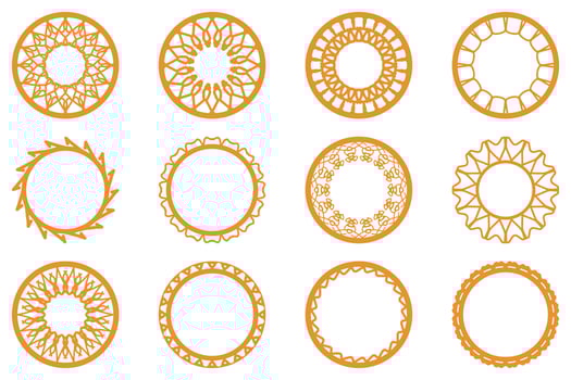 Decorative ornament frame set design vector